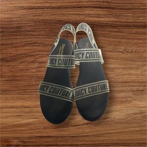 Juicy Couture Black and Silver Sandals